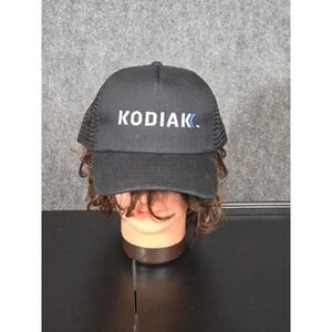 KODIAK Black Mesh Trucker Hat Adjustable Snapback Mens Casual Logo Streetwear